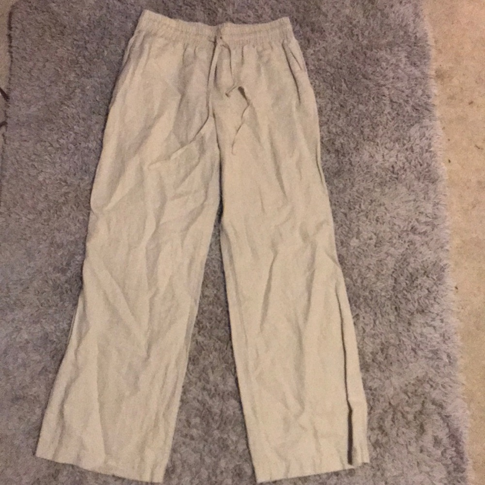 Khaki linen pants